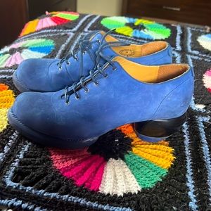 John Fluevog Go Groovy Waymouth in Royal blue suede. Gently worn. No box.